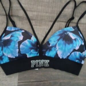 PINK Victoria's Secret Blue Floral Bra